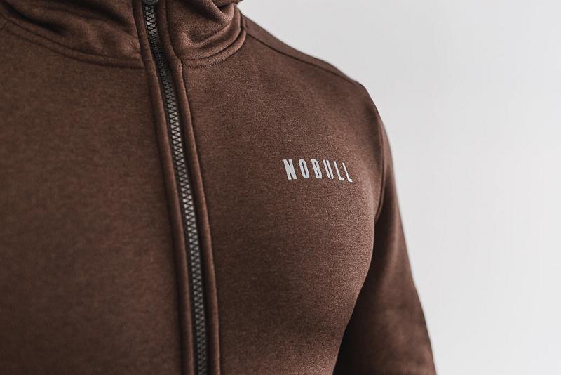 Brown Nobull Performance Zip-Up Men's Hoodie | CA R1554V